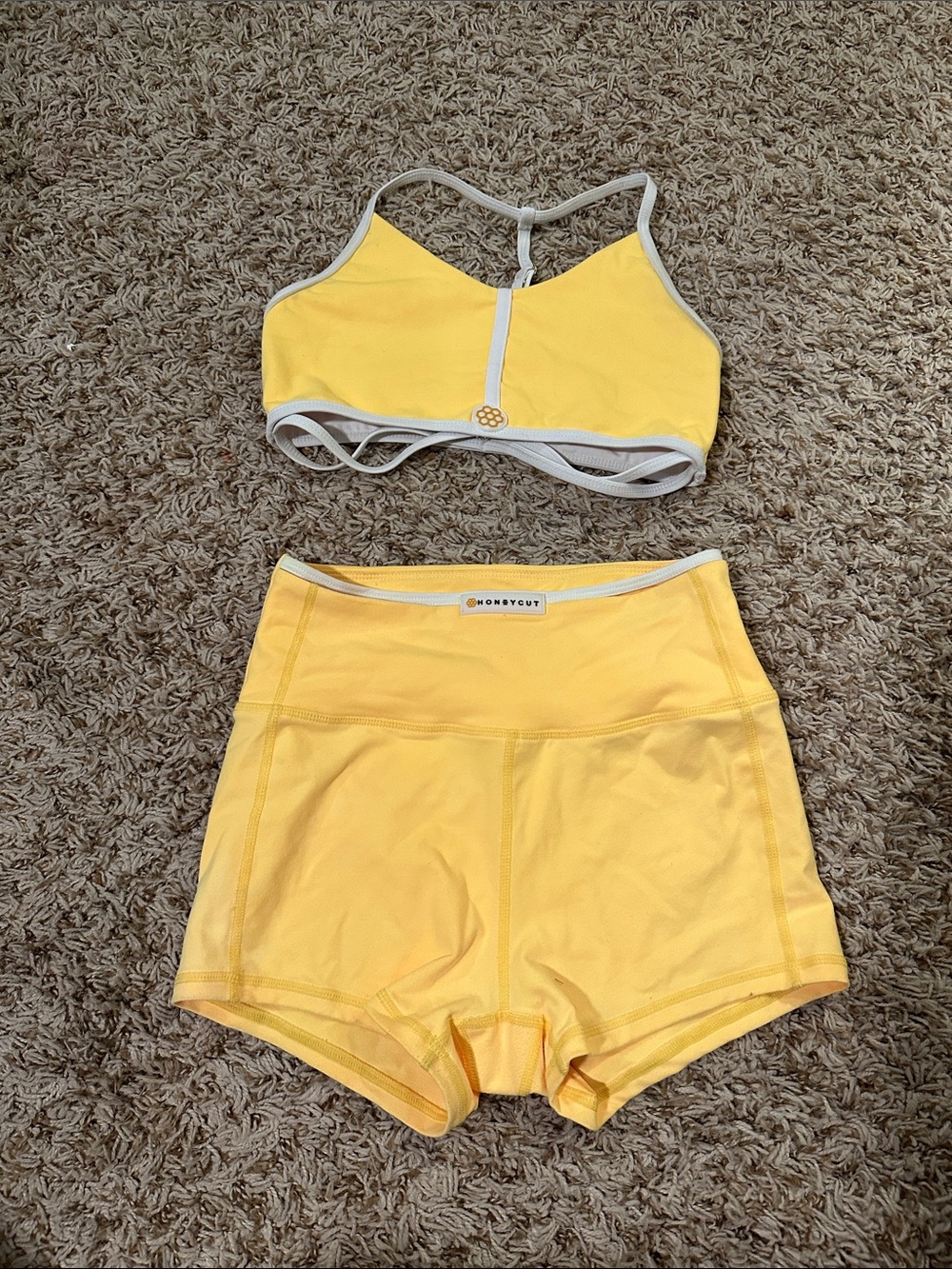 Yellow Honeycut dancewear set